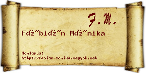 Fábián Mónika névjegykártya