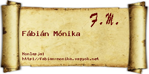 Fábián Mónika névjegykártya